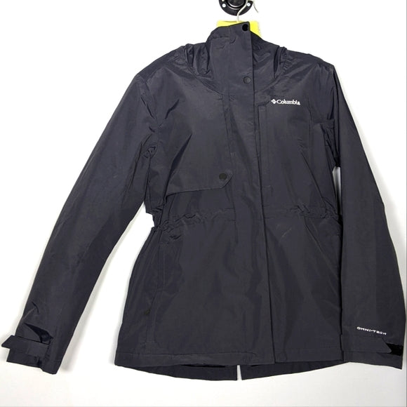 NEW Columbia Womens Hadley Trail Outdoor Omni Tech Waterproof Jacket Sz Large bk