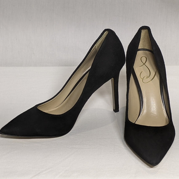 NEW Sam Edelman Hazel Black Suede High Heels Stiletto Sz 5.5