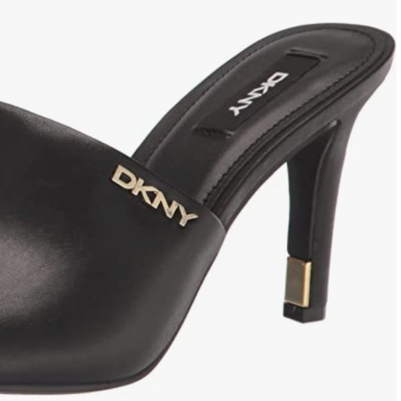 NEW DKNY Womens Bronx Open Toe Fashion Pump Heeled Sandal Black Sz 7.5