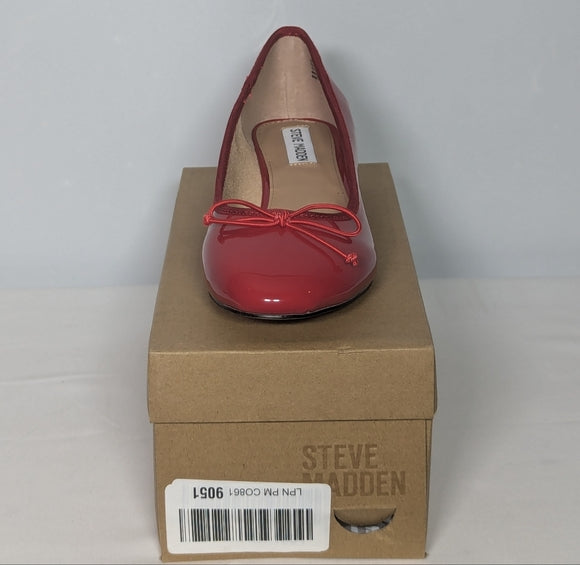 NEW Steve Madden Womens Patent Red Low Block Pump Sz 10 red