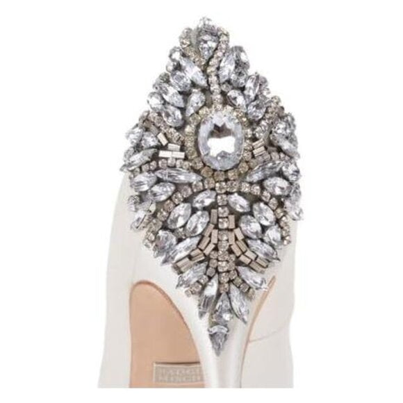 NEW Badgley Mischka Womens Kiara Leather Platform Pump sz 11 ivory