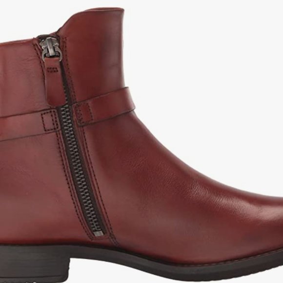 NEW Ecco Womens Leather Sartorelle 25 Mid Cut Buckle Ankle Boot Cognac Sz 9.5