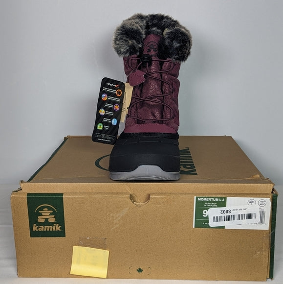 NEW Kamik Momentum L2 Woman Winter Boot Snow Waterproof -40 degrees 9 burgundy