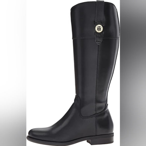 NEW Tommy Hilfiger Womens Shano Equestrian Boot Sz 6.5 black