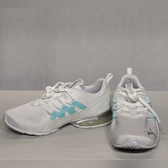 NEW Puma Womens Riaze Prowl Running Shoe Sz 5.5 white/teal