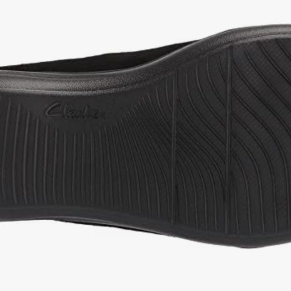 NEW Clarks Womens Suede Laurieann Strap Clog Sz 6.5 black
