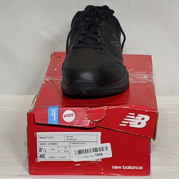 NEW New Balance 411 Leather Walking Comfort Shoe 8.5 4E X-wide black