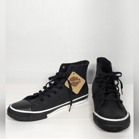 NEW Harley Davidson Mens Baxter Hi Top Sneaker Sz 10.5 black