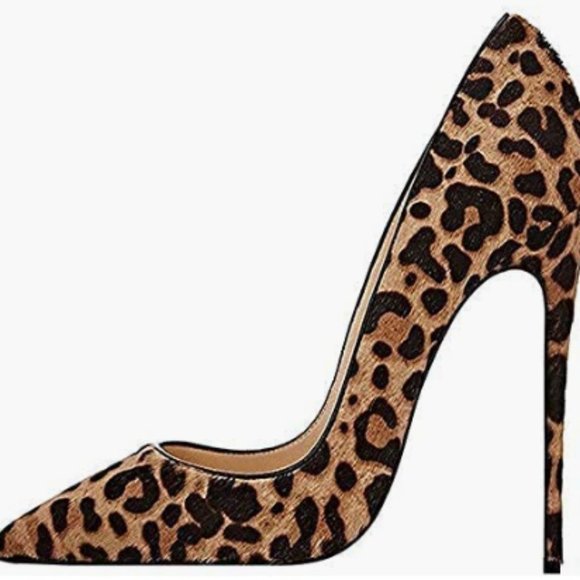 NEW FSJ Women Sexy Leopard Printed Pointy Toe High Heel Stilettos Sz 11