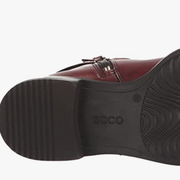 NEW Ecco Womens Leather Sartorelle 25 Mid Cut Buckle Ankle Boot Cognac Sz 9.5