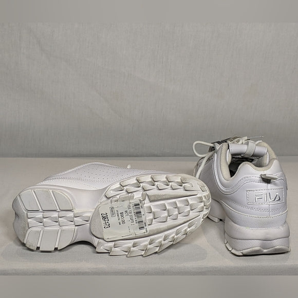 NEW Fila Womens Disruptor II Leather Premium Classic 90s era retro Sz 7 white
