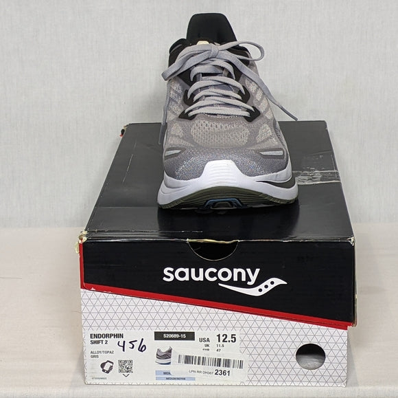 NEW Saucony Mens Endorphin Shift 2 Running Shoe Sz 12.5 Grey/Topaz
