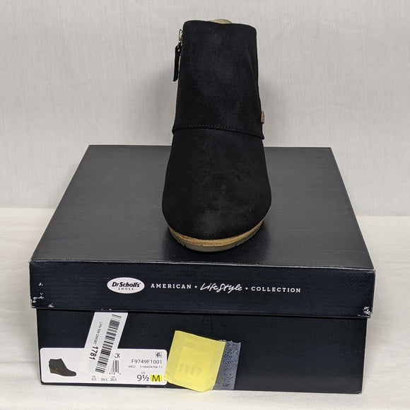 NEW Dr Scholl's Womens Double Wedge Ankle Boot Sz 9.5 black