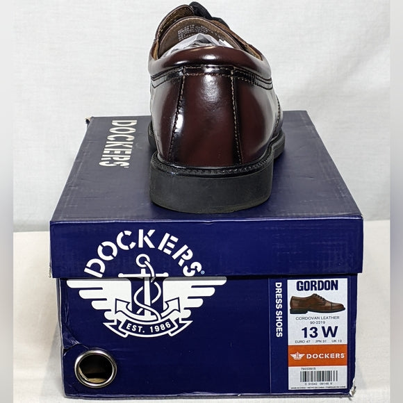 NEW Dockers Men's Gordon Oxfords Leather Cordovan Sz 13 Wide