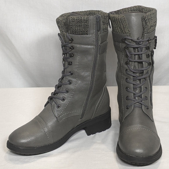 NEW Dream Pairs Womens Terran Mid Calf Combat Boots Built-in Wallet Pocket Sz 7