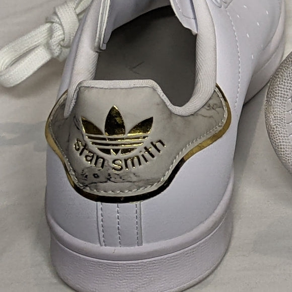 NEW adidas Mens Stan Smith Classic Tennis Shoes stunning Sz 10 white/gold