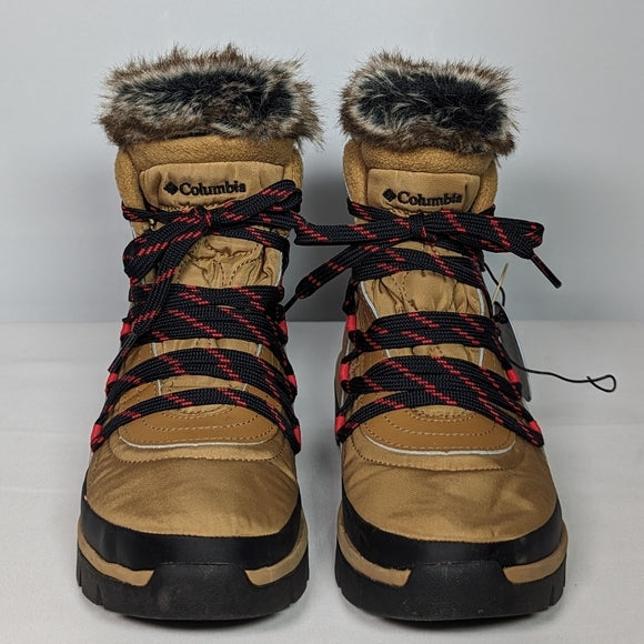 NEW Columbia Womens Keetley Leather Shorty Winter Boots Sz 5 elk/tan