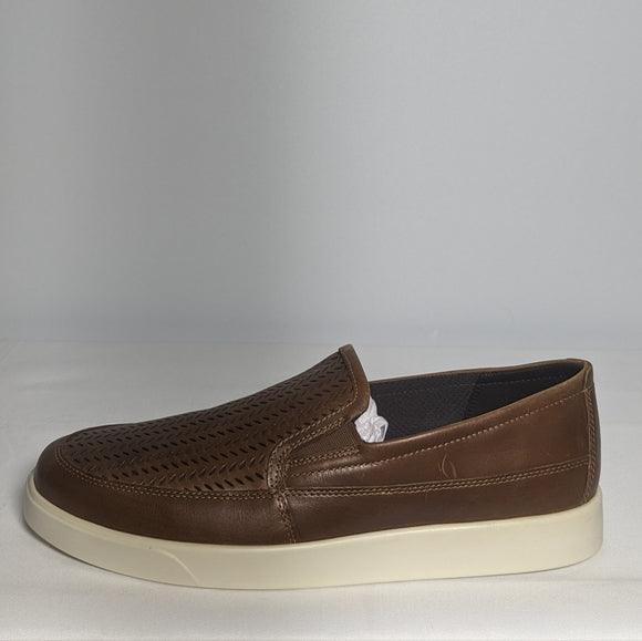 NEW ECCO Mens Leather Street Lite Summer Slip on Sneaker brown 11.5