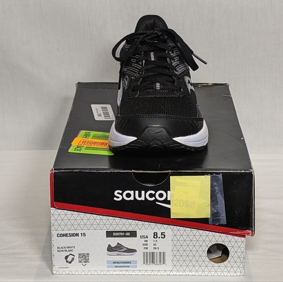 NEW Saucony Mens Cohesion 15 Running Shoe Sz 8.5 black