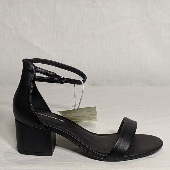 NEW Amazon Essentials Womens Nola Heeled Sandal - Size 7 wide black