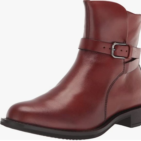 NEW Ecco Womens Leather Sartorelle 25 Mid Cut Buckle Ankle Boot Cognac Sz 9.5