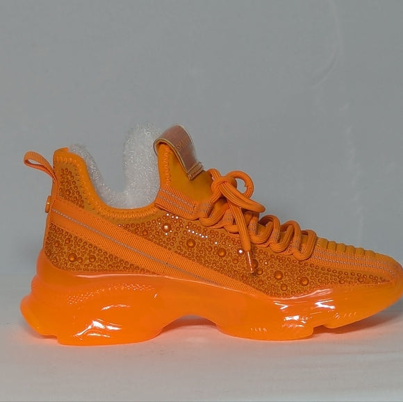 NEW Steve Madden Womens Maxima Sneaker Sz 6 orange