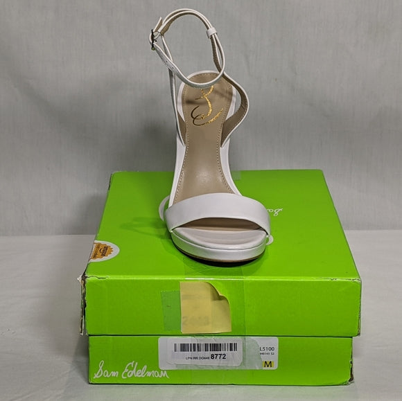 NEW Sam Edelman Womens Yaro Classy Leather 3.5" heel Sz 7.5 white