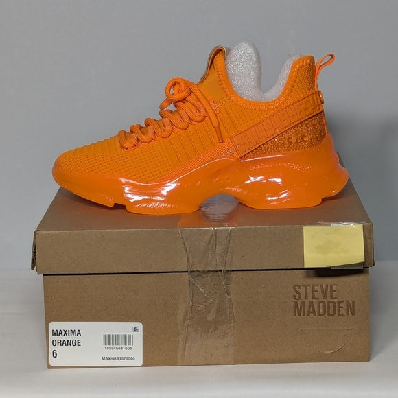 NEW Steve Madden Womens Maxima Sneaker Sz 6 orange