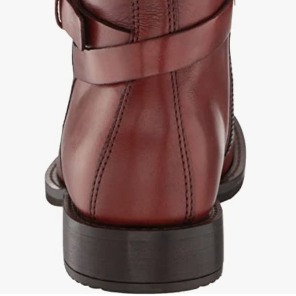 NEW Ecco Womens Leather Sartorelle 25 Mid Cut Buckle Ankle Boot Cognac Sz 9.5