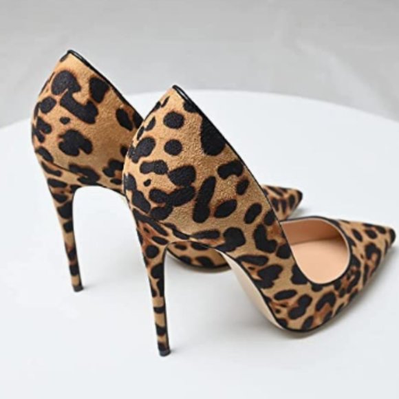 NEW FSJ Women Sexy Leopard Printed Pointy Toe High Heel Stilettos Sz 11