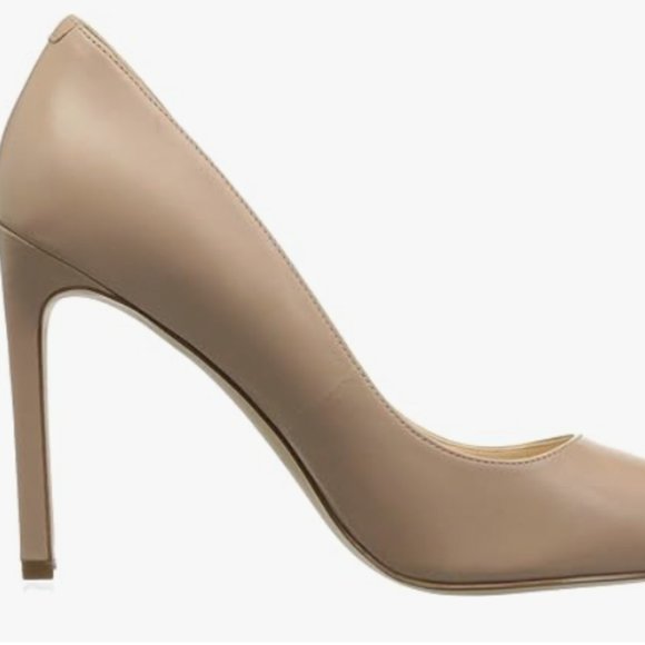 NEW NINE WEST Womens Tatiana Pointy Toe Pump Leather barely nude sz 6.5