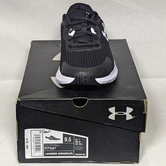 NEW Under Armour Womens Surge 3 Running Shoe Sz 9.5 black