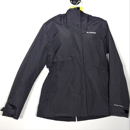 NEW Columbia Womens Hadley Trail Outdoor Omni Tech Waterproof Jacket Sz Large bk