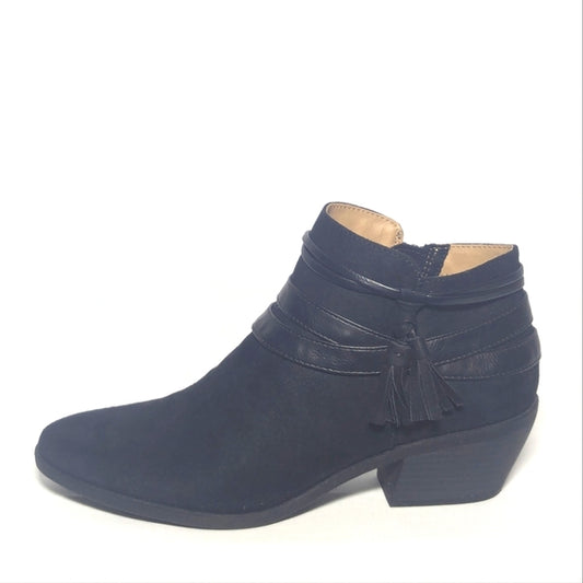 NEW Life Stride Womens Paloma Ankle Bootie black suede Sz 8 wide