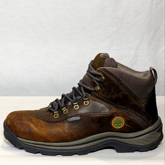 NEW Timberland Men's White Ledge Leather Mid Waterproof Ankle Boot Brown Sz 12