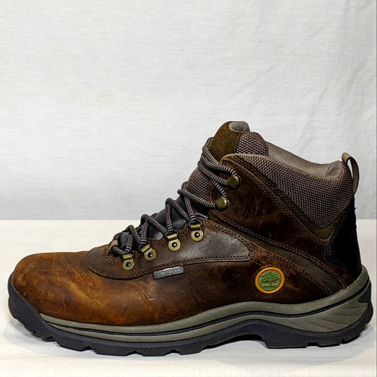 NEW Timberland Men's White Ledge Leather Mid Waterproof Ankle Boot Brown Sz 12