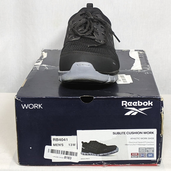 NEW Reebok Work Men's Sublite Cushion IB4041 Industrial Shoe Steel Sz 13 W black