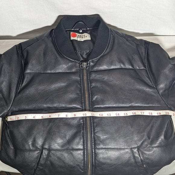 NEW Urban Heritage Mens Leather Bomber Jacket Sz small black
