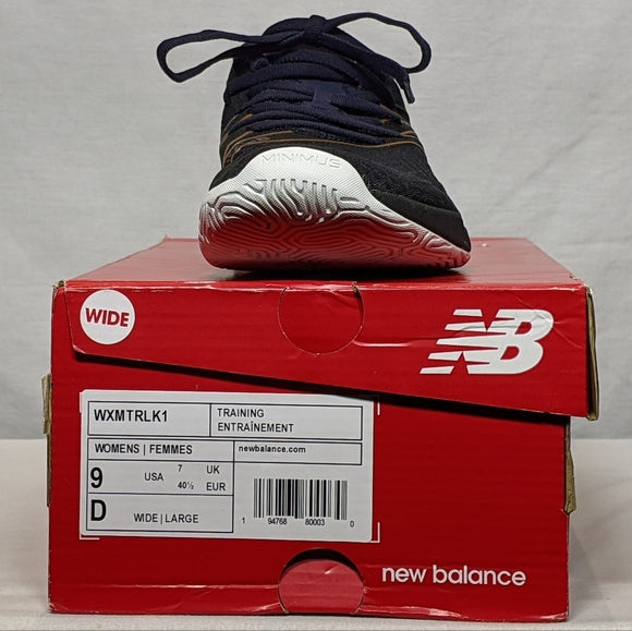 NEW New Balance Women's Minimus TR V1 Cross Trainer, Black/Blue, 9 Wide