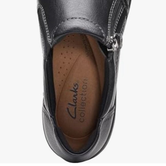 NEW Clarks Womens Carleigh Ray Leather Oxford Sz 6 wide black