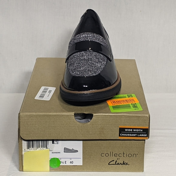 NEW Clarks Womens Leather Sharon Gracie Classy Stylish Loafer Sz 6 black