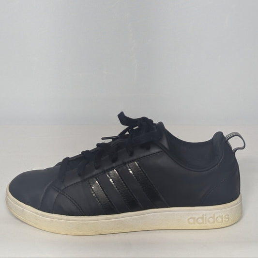 NEW adidas Womens VS Advantage Leather Sneaker 7 black/black