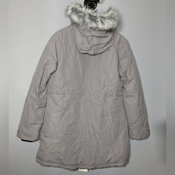 NEW Wantdo Womens Waterproof Warm Long Puffer Winter Coat with Fur Hood M grey