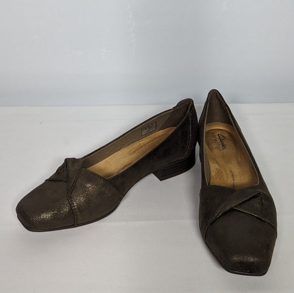 NEW Clarks Womens Tilmont Dalia Bronze Met Sz 8 bronze