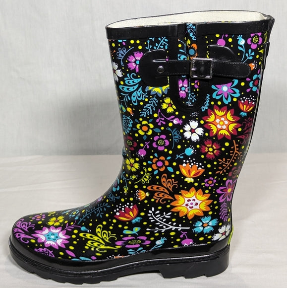 NEW Western Chief Womens Garden Play Graphic Tall Rain Boot Sz 10