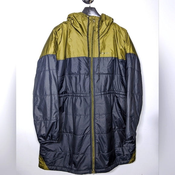 NEW Columbia Womens Flash Challenger Sherpa Lined Long Jacket XXL blue/green
