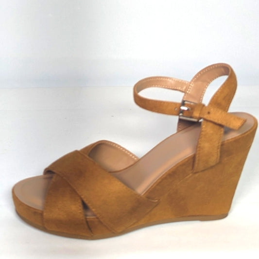 NEW Aerosoles Womens Pastel Wedge Sandal Sz 7.5 tan