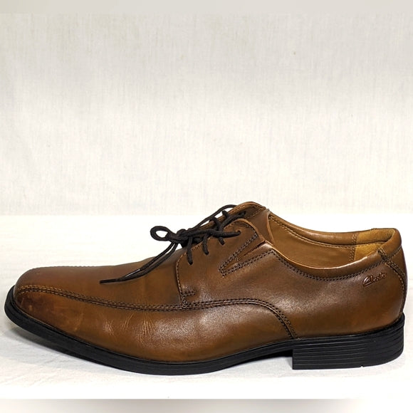 NEW Clarks Mens Leather Tilden Cap Oxford Sz 14 brown