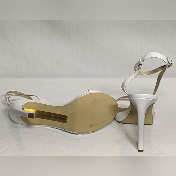 NEW Sam Edelman Womens Yaro Classy Leather 3.5" heel Sz 7.5 white