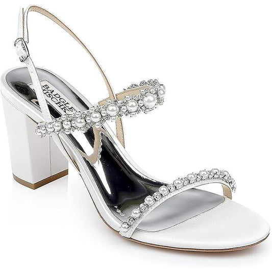 NEW Badgley Mischka Women's Natasha Heeled Sandal sz 9 silver